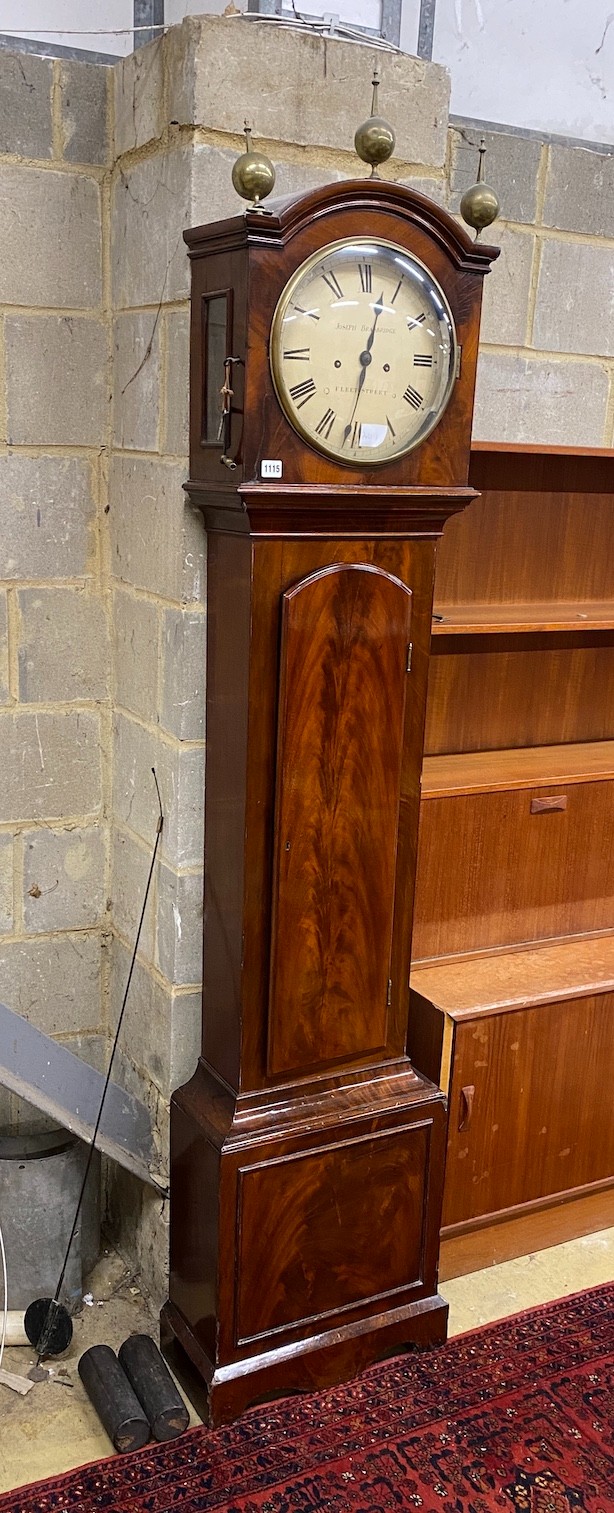 A Regency mahogany longcase clock, marked Brasbridge, Fleet Street, height 211cm